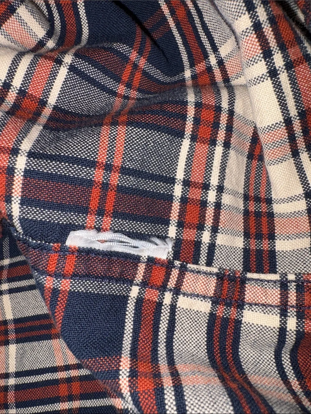 J. Crew Mercantile Flex Navy and White Plaid Button-Down Shirt long sleeves Sz L